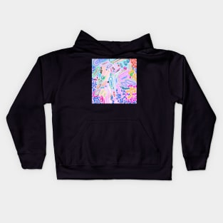 Pastel colors with shapes and numbers modern art expressionalism Kids Hoodie